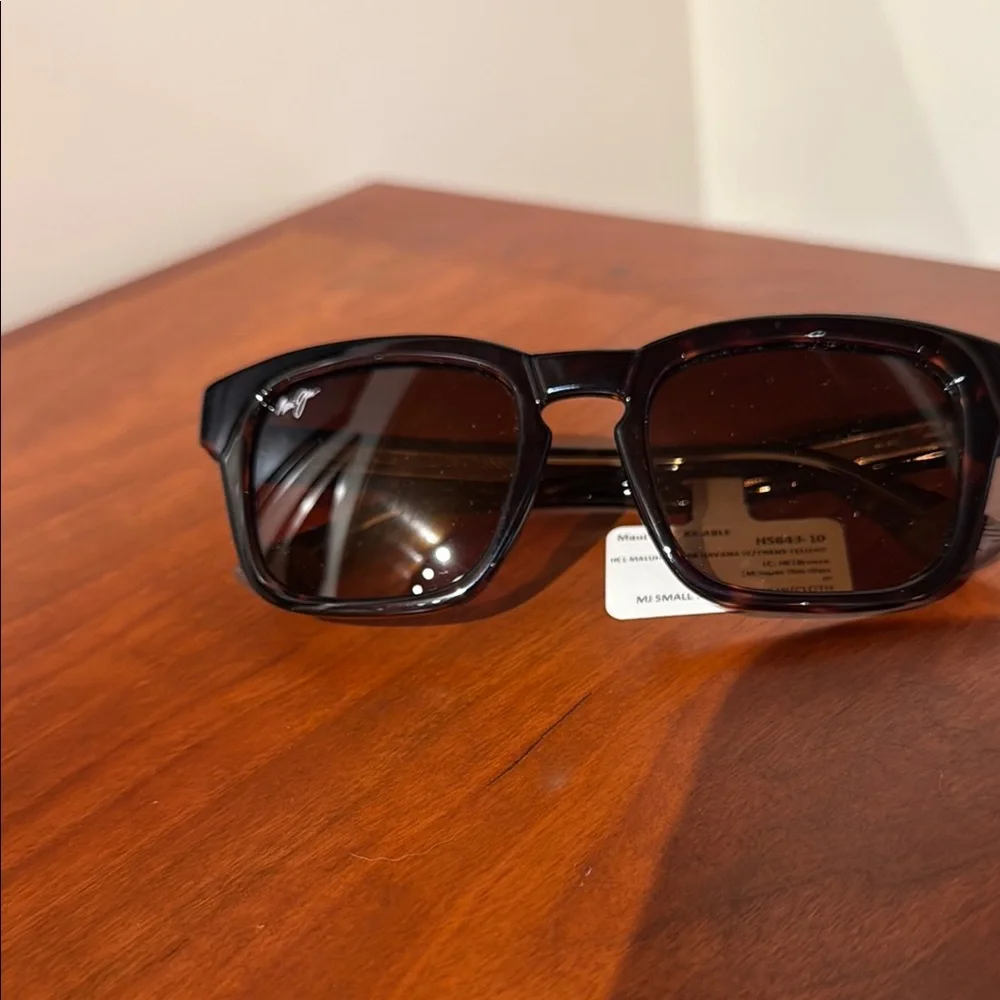 Maui Jim Dark Tortoise Frame Sunglasses with Brown Lenses